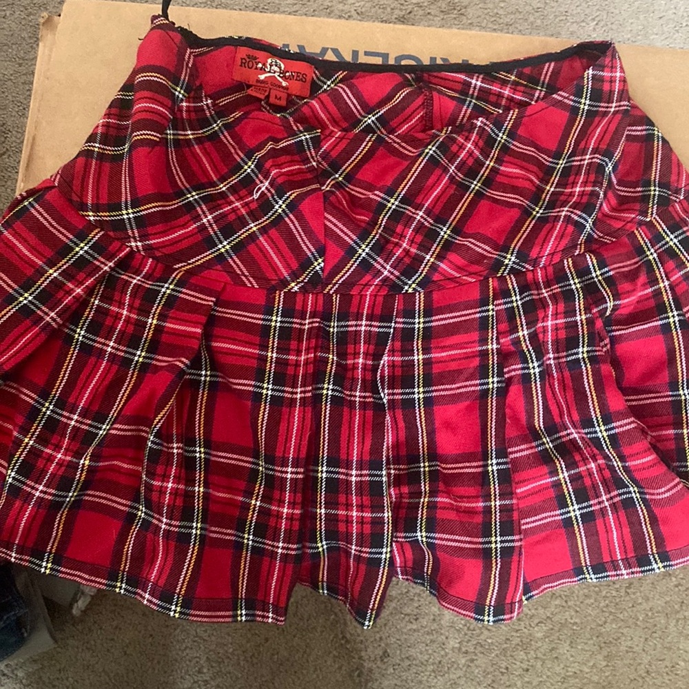 Red plaid mini skirt from hot topic